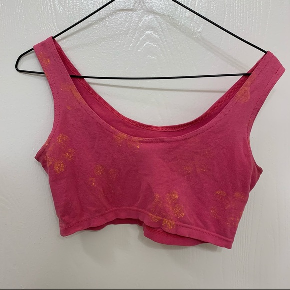 Hot Pink Cotton Vintage Sports Bra - Picture 4 of 4